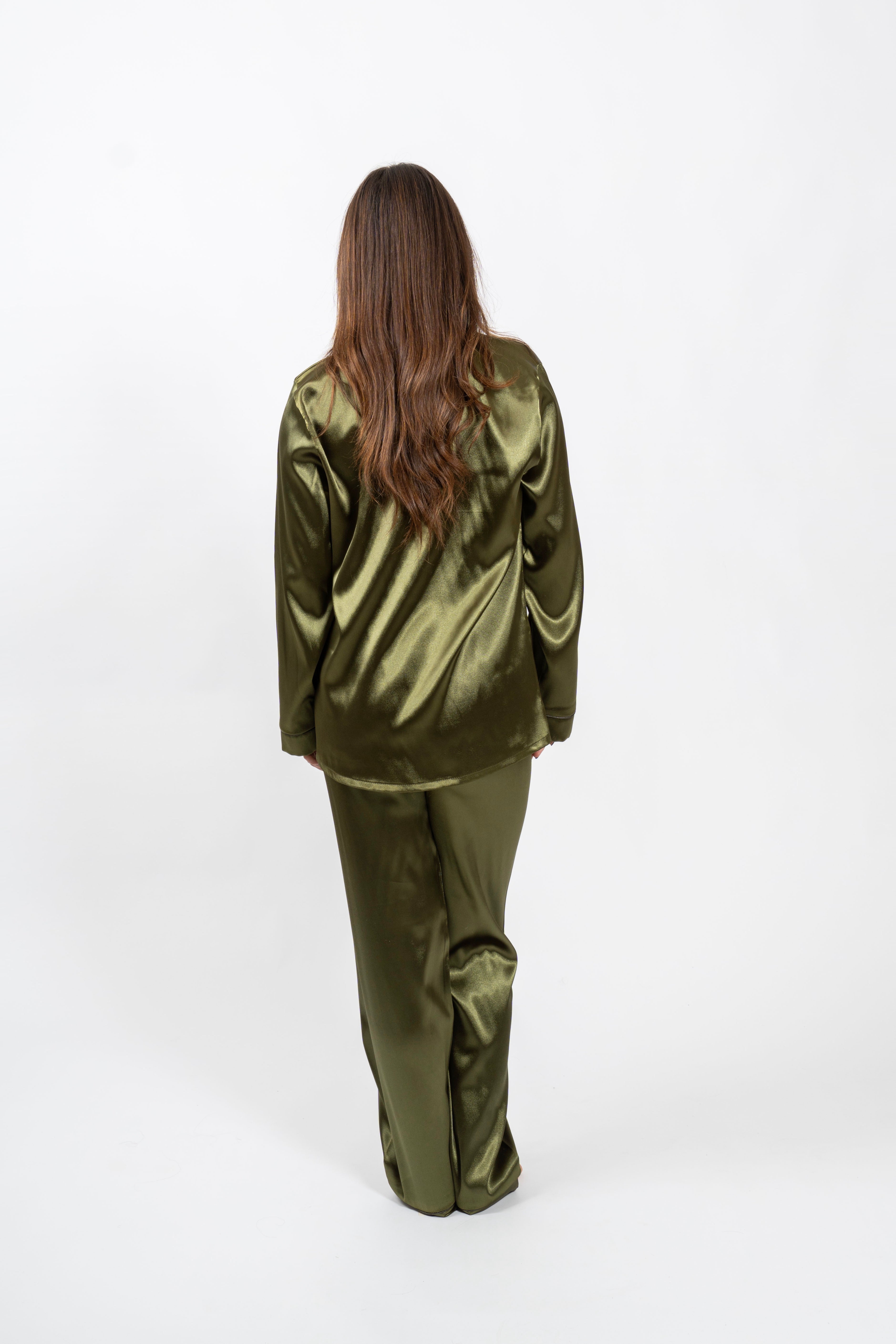 Golden Olive Silk Set