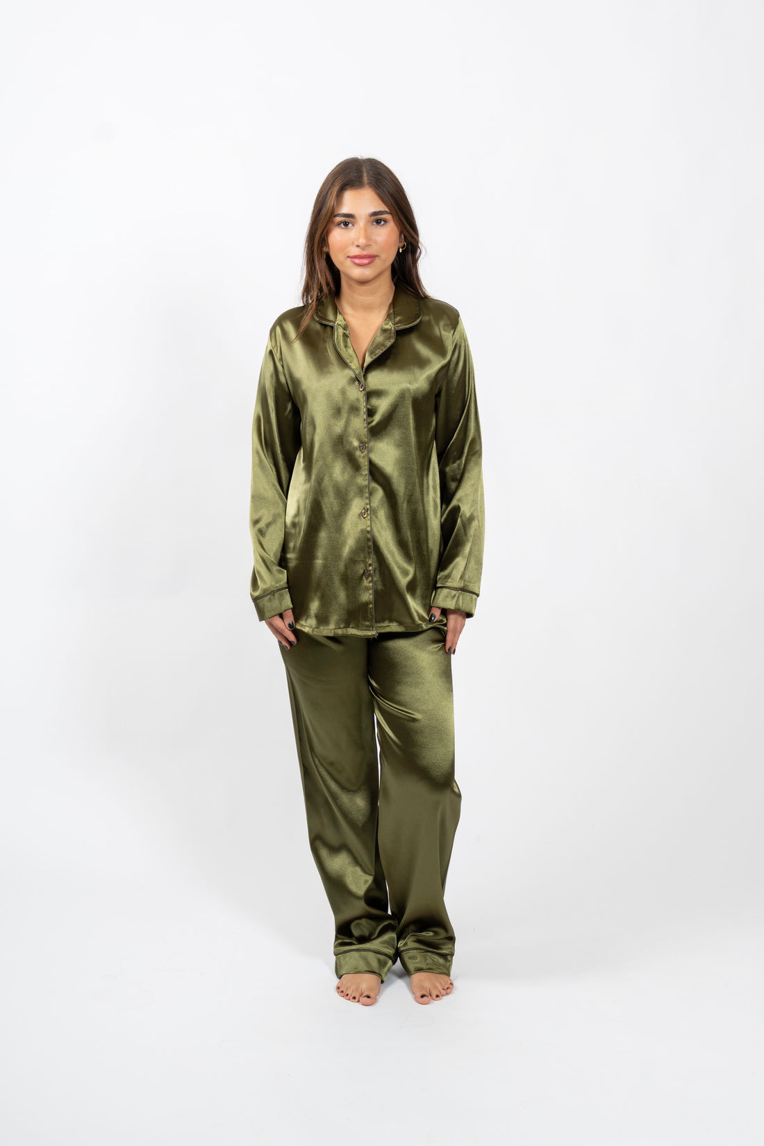 Golden Olive Silk Set