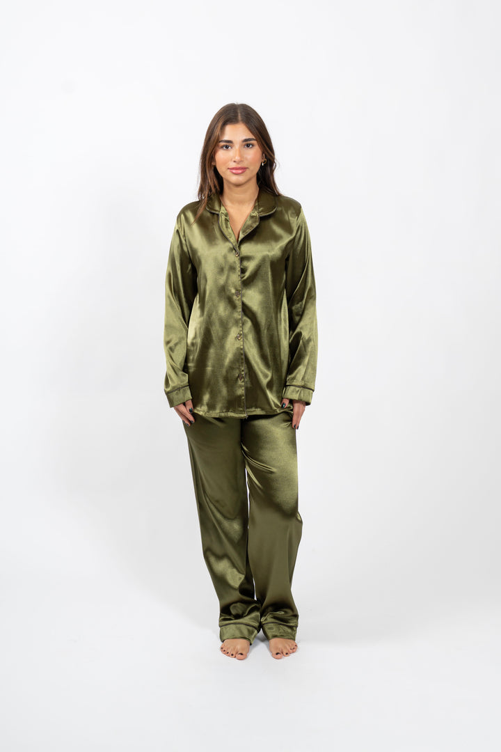 Golden Olive Silk Set