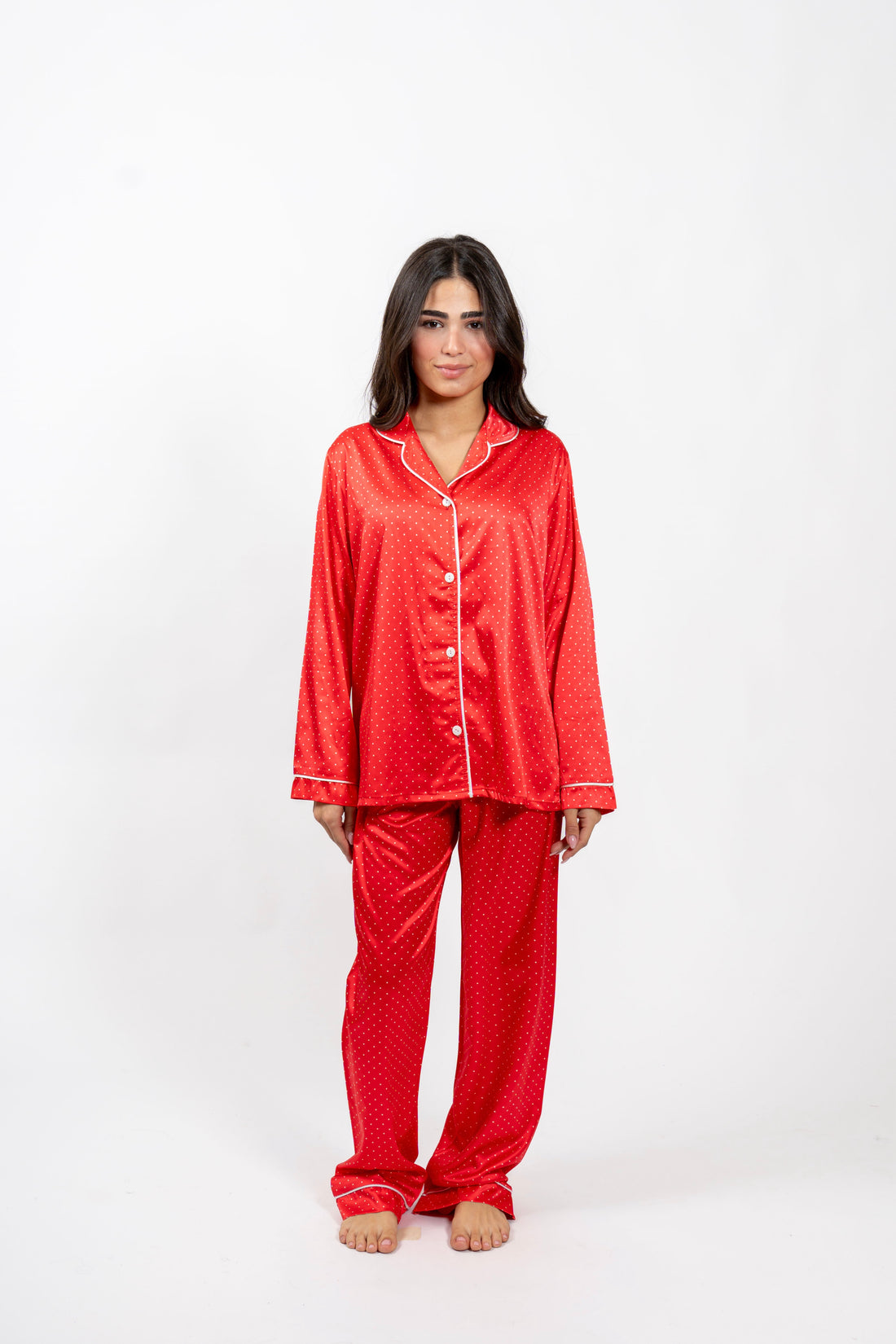 Sweet Cherry Poka Satin Set